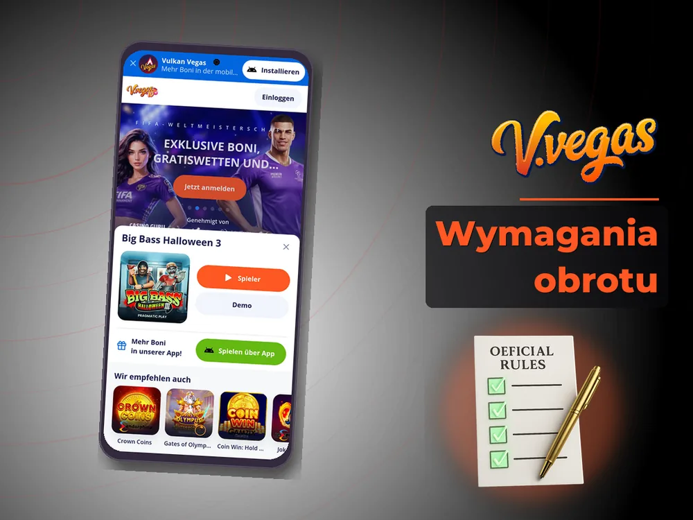 Vulkan Vegas - Wymagania obrotu