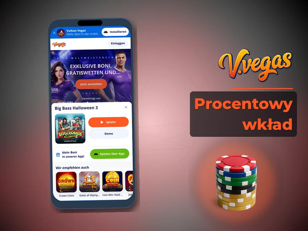 Vulkan Vegas - Procentowy wkład