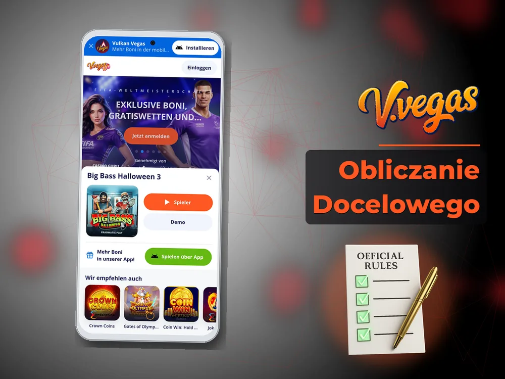 Vulkan Vegas - Obliczanie Docelowego